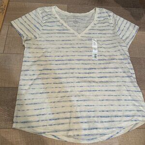 SONOMA BLUE STRIPE EVERY DAY T SHIRT NEW XL WOMENS
